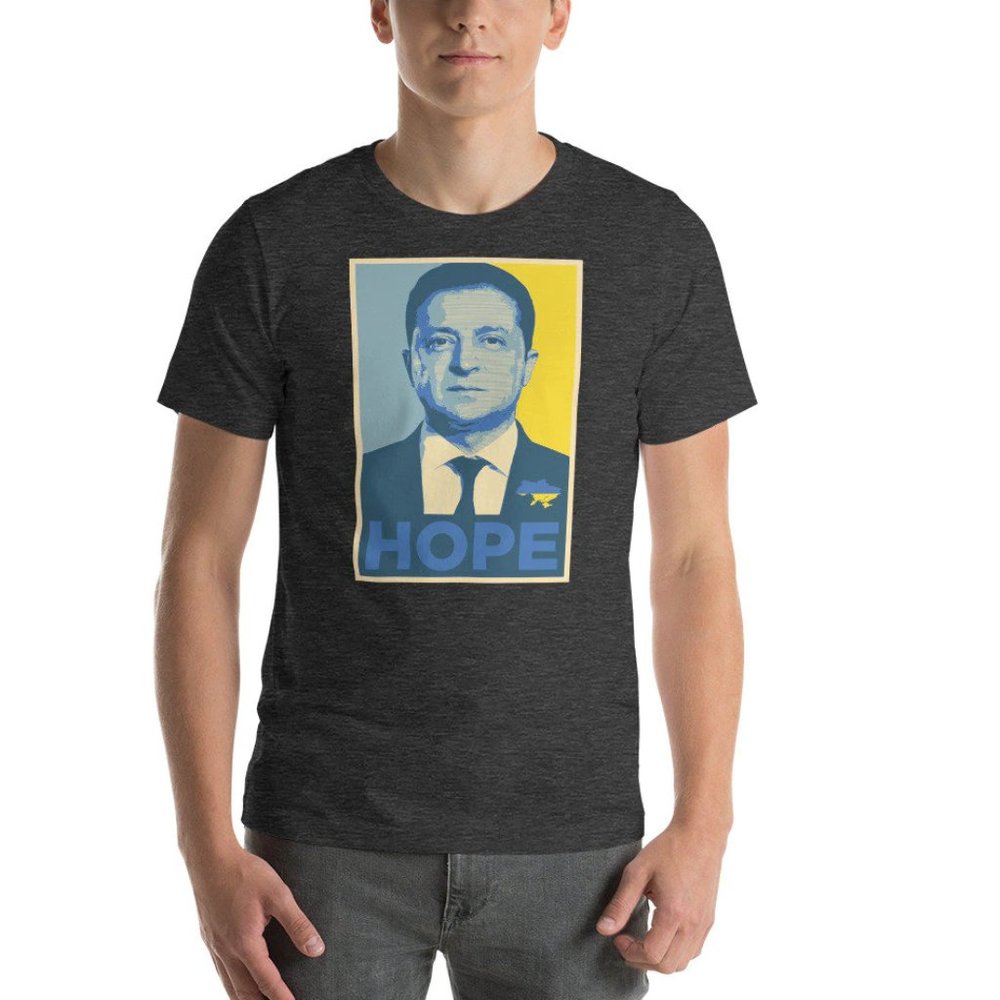 Hope for Ukraine Volodymyr Zelenskyy - Premium Short Sleeve Unisex T-Shirt